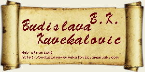 Budislava Kuvekalović vizit kartica